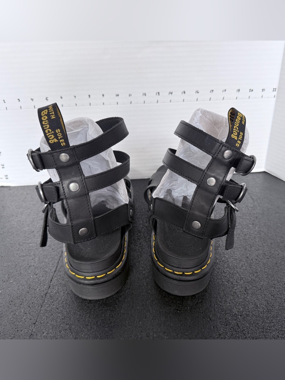 NWOT Dr. Martens Women's Adaira Black Strappy Platform Sandals - Picture 3 of 5